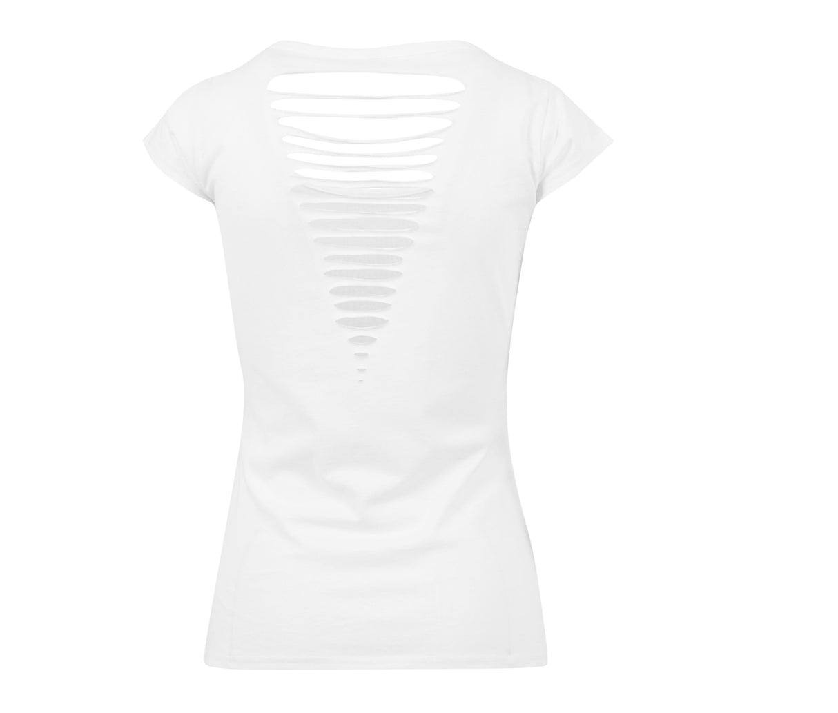 BUILD YOUR BRAND LADIES BACK CUT TEE