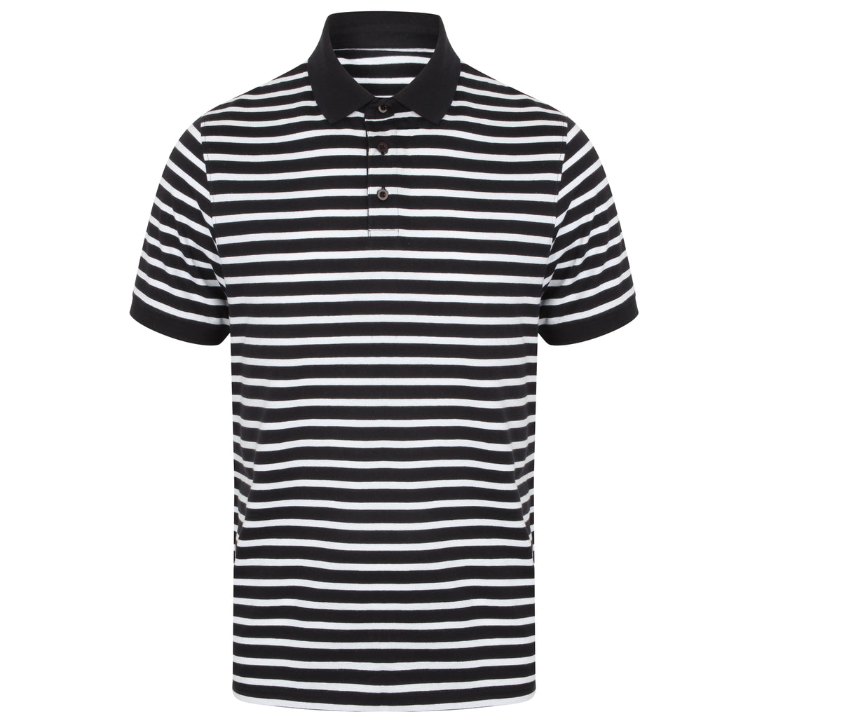 FRONT ROW STRIPED JERSEY POLO SHIRT