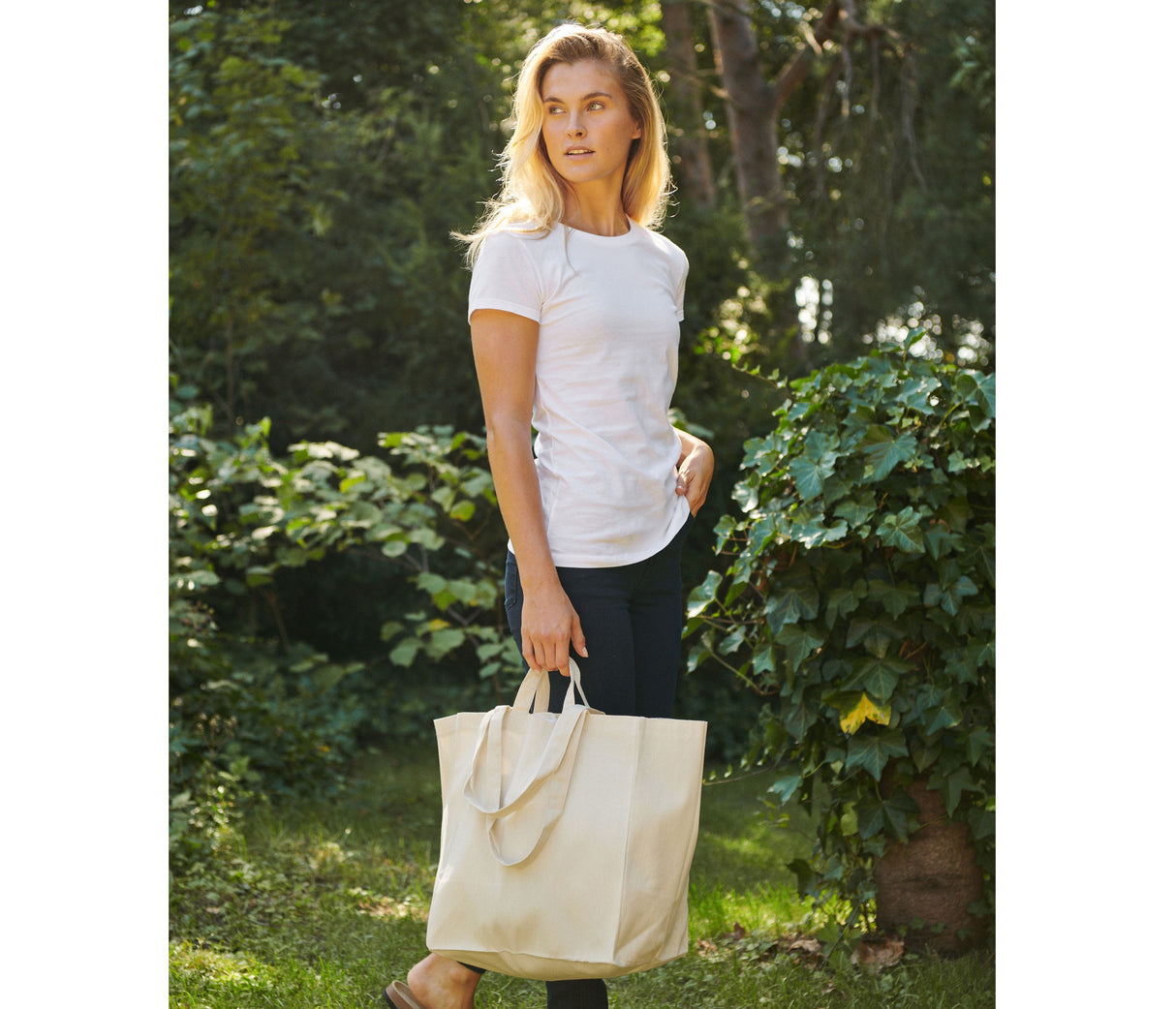 NEUTRAL TWILL BAG WITH MULTIPLE HANDLES