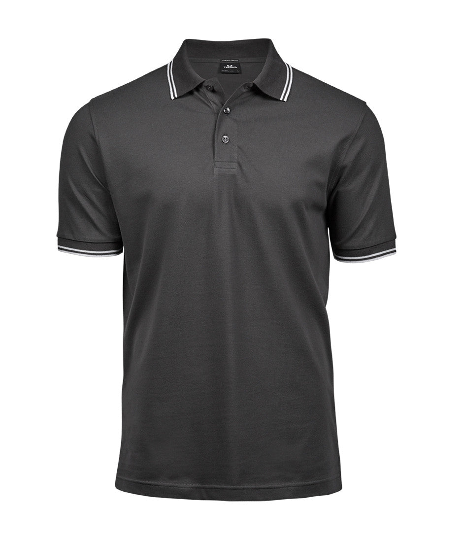 TEE JAYS LUXURY STRIPE STRETCH POLO
