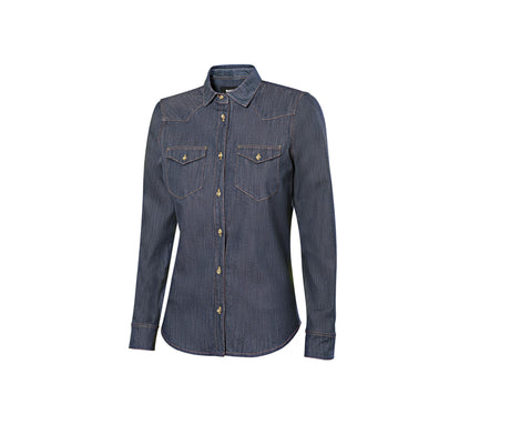 WOMEN'S LONG-SLEEVE STRETCH DENIM SHIRT