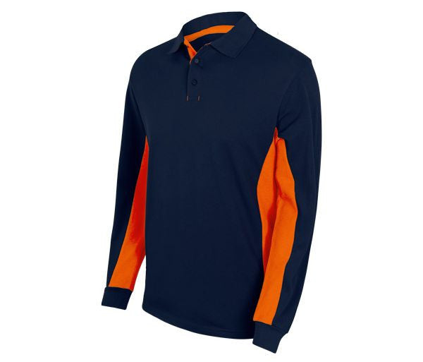 VELILLA TWO-TONE LONG-SLEEVE POLO SHIRT
