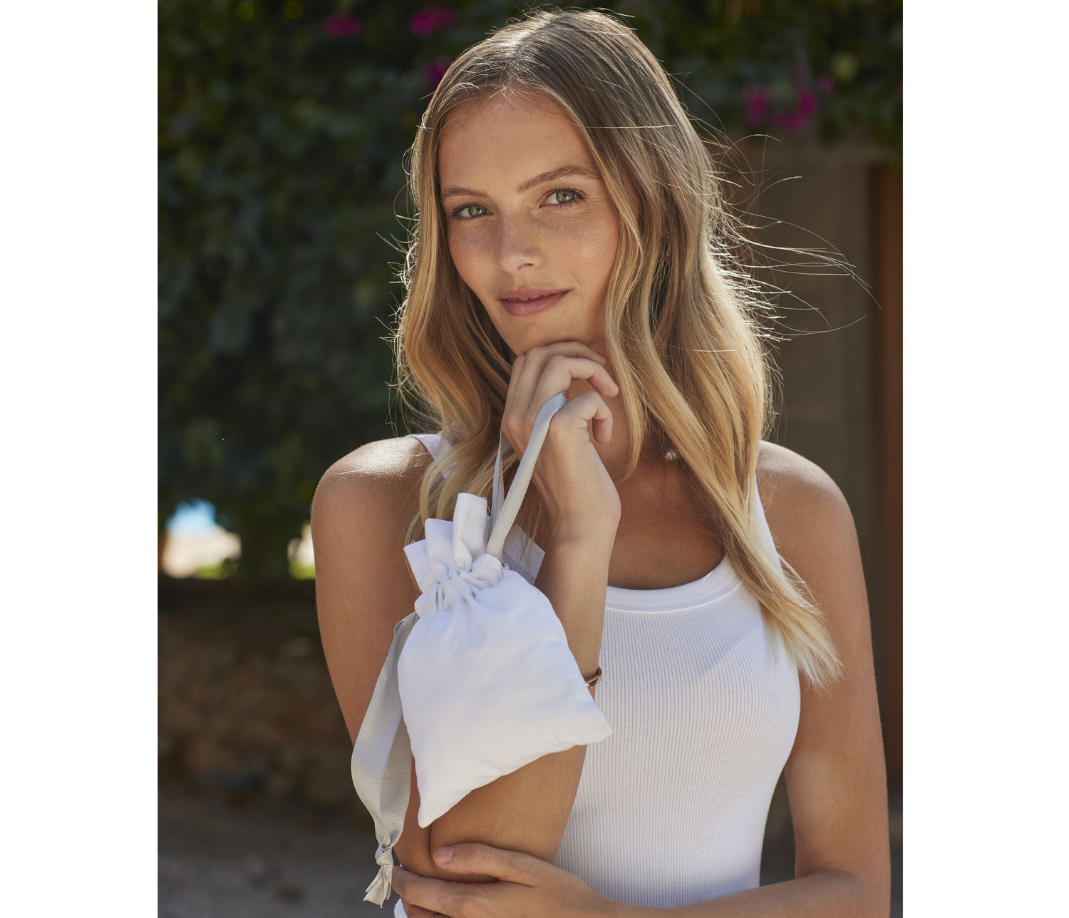 WESTFORD MILL COTTON GIFT BAG WITH RIBBON DRAWSTRING