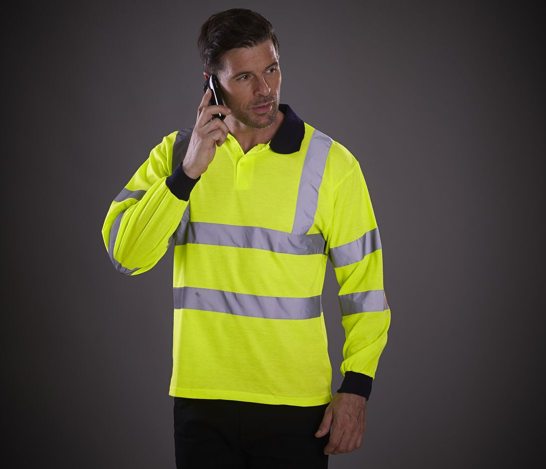 YOKO HI-VIS LONG SLEEVE POLO SHIRT
