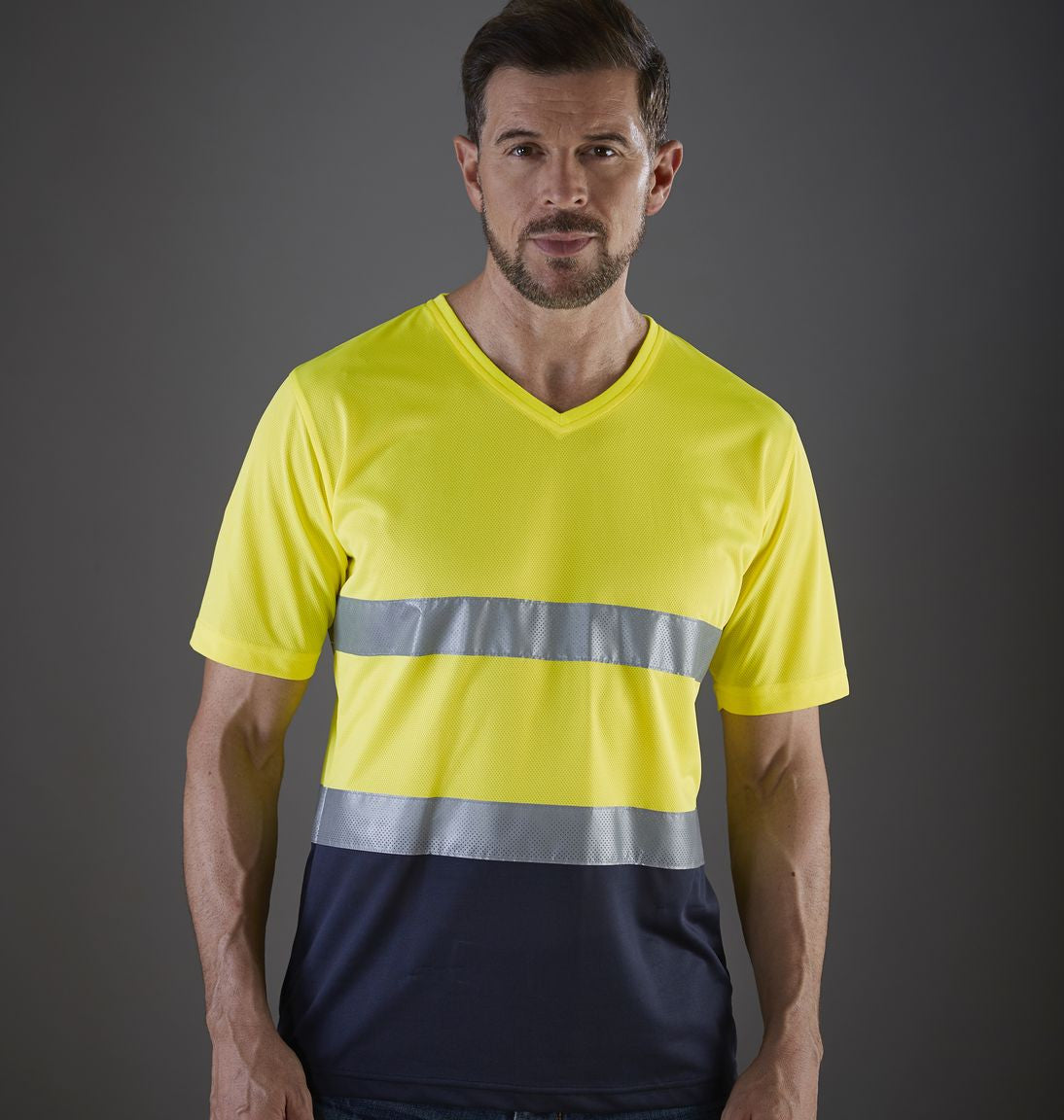 YOKO HI-VIS TOP COOL V-NECK T-SHIRT