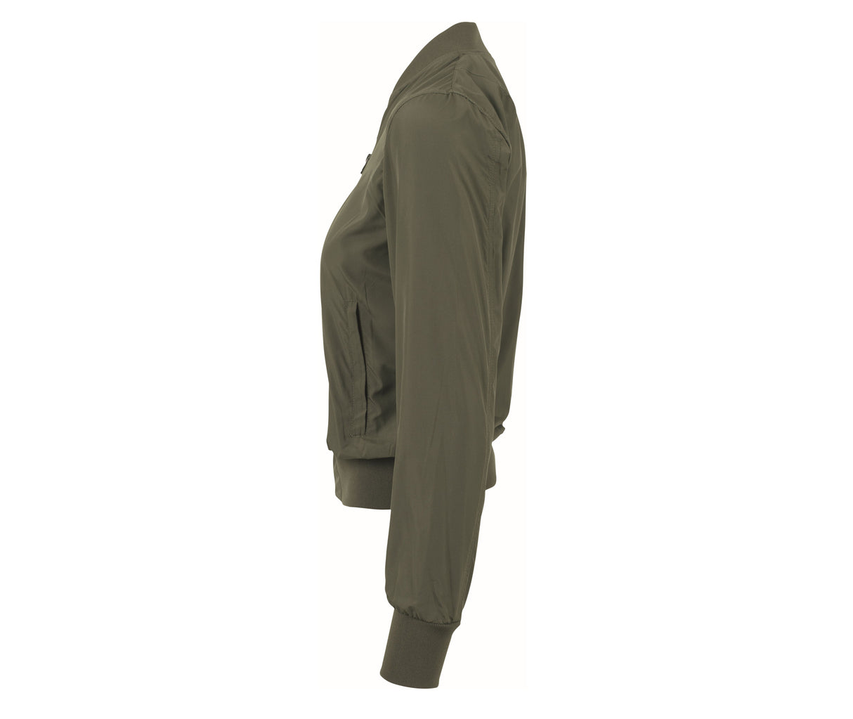 BUILD YOUR BRAND LADIES NYLON BOMBER JACKET