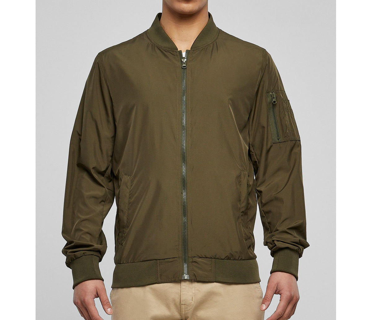 BUILD YOUR BRAND NYLON BOMBER JACKET