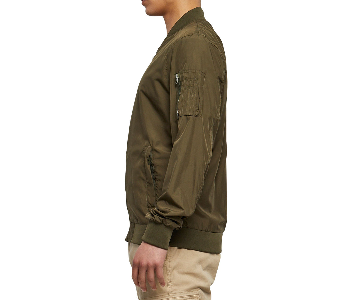 BUILD YOUR BRAND NYLON BOMBER JACKET