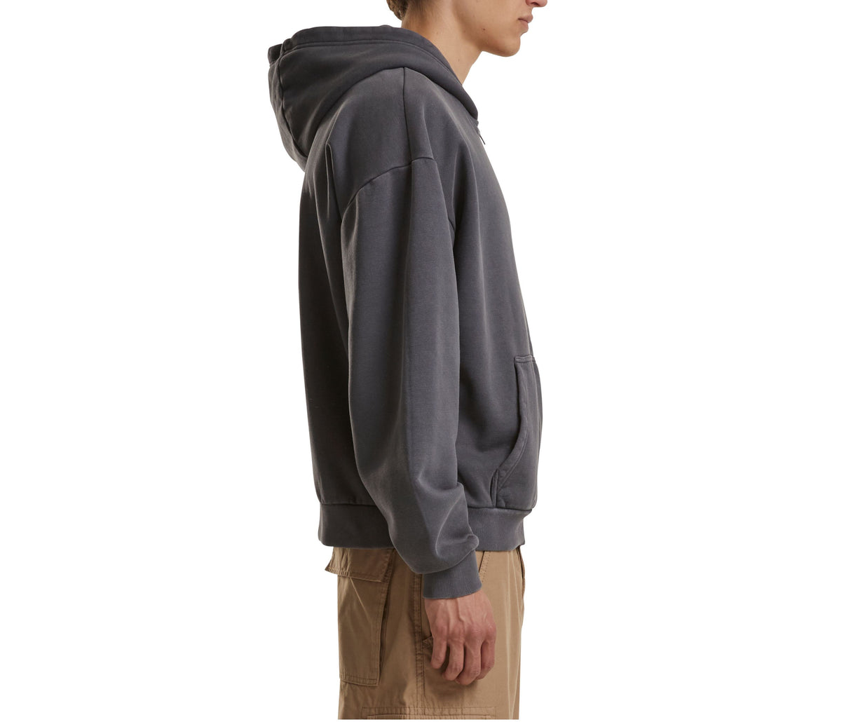BUILD YOUR BRAND STONEWASH HEAVY ZIP HOODIE