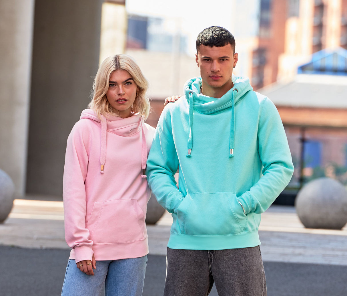 JUST HOODS CROSS NECK HOODIE