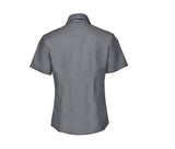 RUSSELL COLLECTION LADIES' SHORT SLEEVE TAILORED OXFORD SHIRT
