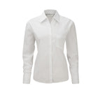 RUSSELL COLLECTION LADIES' LONG SLEEVE CLASSIC POLYCOTTON POPLIN SHIRT