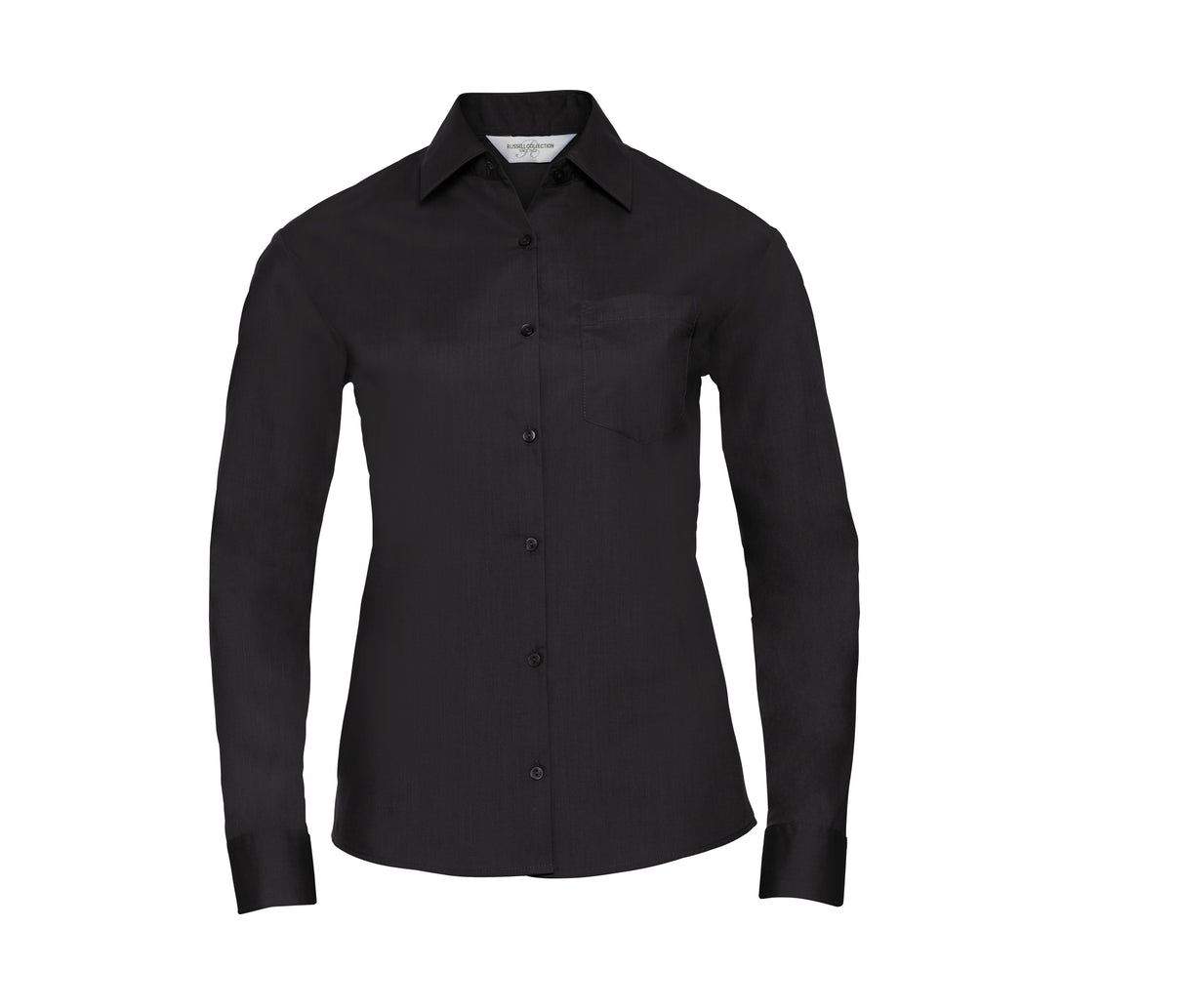 RUSSELL COLLECTION LADIES' LONG SLEEVE CLASSIC POLYCOTTON POPLIN SHIRT