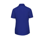 RUSSELL COLLECTION LADIES' SHORT SLEEVE CLASSIC POLYCOTTON POPLIN SHIRT
