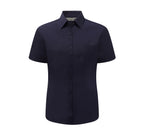 RUSSELL COLLECTION LADIES' SHORT SLEEVE CLASSIC POLYCOTTON POPLIN SHIRT