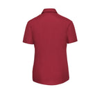 RUSSELL COLLECTION LADIES' SHORT SLEEVE CLASSIC POLYCOTTON POPLIN SHIRT