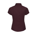 RUSSELL COLLECTION LADIES' SHORT SLEEVE FITTED STRETCH SHIRT
