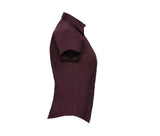 RUSSELL COLLECTION LADIES' SHORT SLEEVE FITTED STRETCH SHIRT