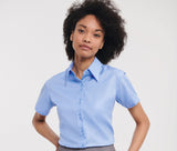 RUSSELL COLLECTION LADIES' SHORT SLEEVE TAILORED ULTIMATE NON-IRON SHIRT