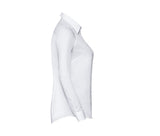 RUSSELL COLLECTION LADIES' LONG SLEEVE TAILORED HERRINGBONE SHIRT