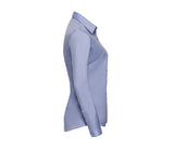 RUSSELL COLLECTION LADIES' LONG SLEEVE TAILORED HERRINGBONE SHIRT