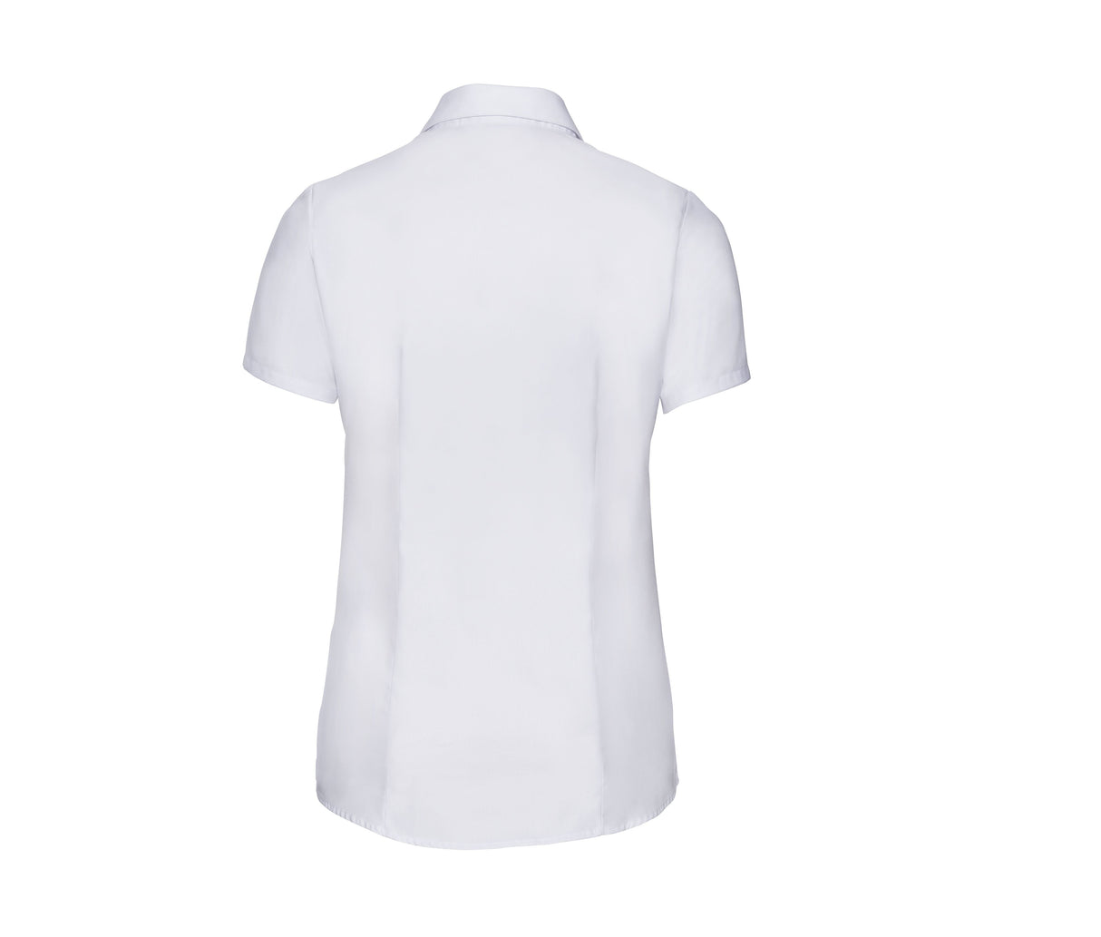 RUSSELL COLLECTION LADIES' SHORT SLEEVE TAILORED HERRINGBONE SHIRT