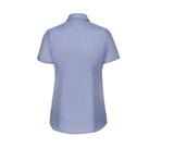 RUSSELL COLLECTION LADIES' SHORT SLEEVE TAILORED HERRINGBONE SHIRT