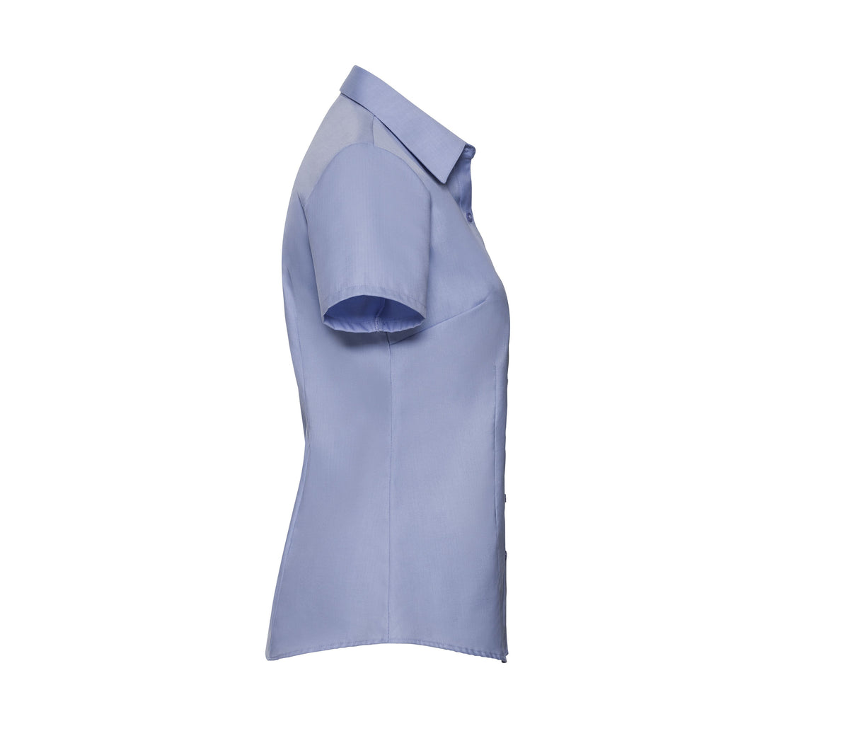 RUSSELL COLLECTION LADIES' SHORT SLEEVE TAILORED HERRINGBONE SHIRT