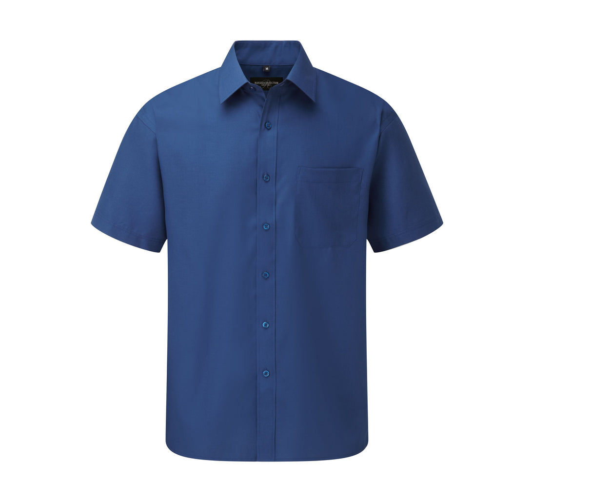 RUSSELL COLLECTION MEN'S SHORT SLEEVE CLASSIC POLYCOTTON POPLIN SHIRT