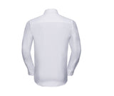 RUSSELL COLLECTION MEN'S LONG SLEEVE TAILORED HERRINGBONE SHIRT