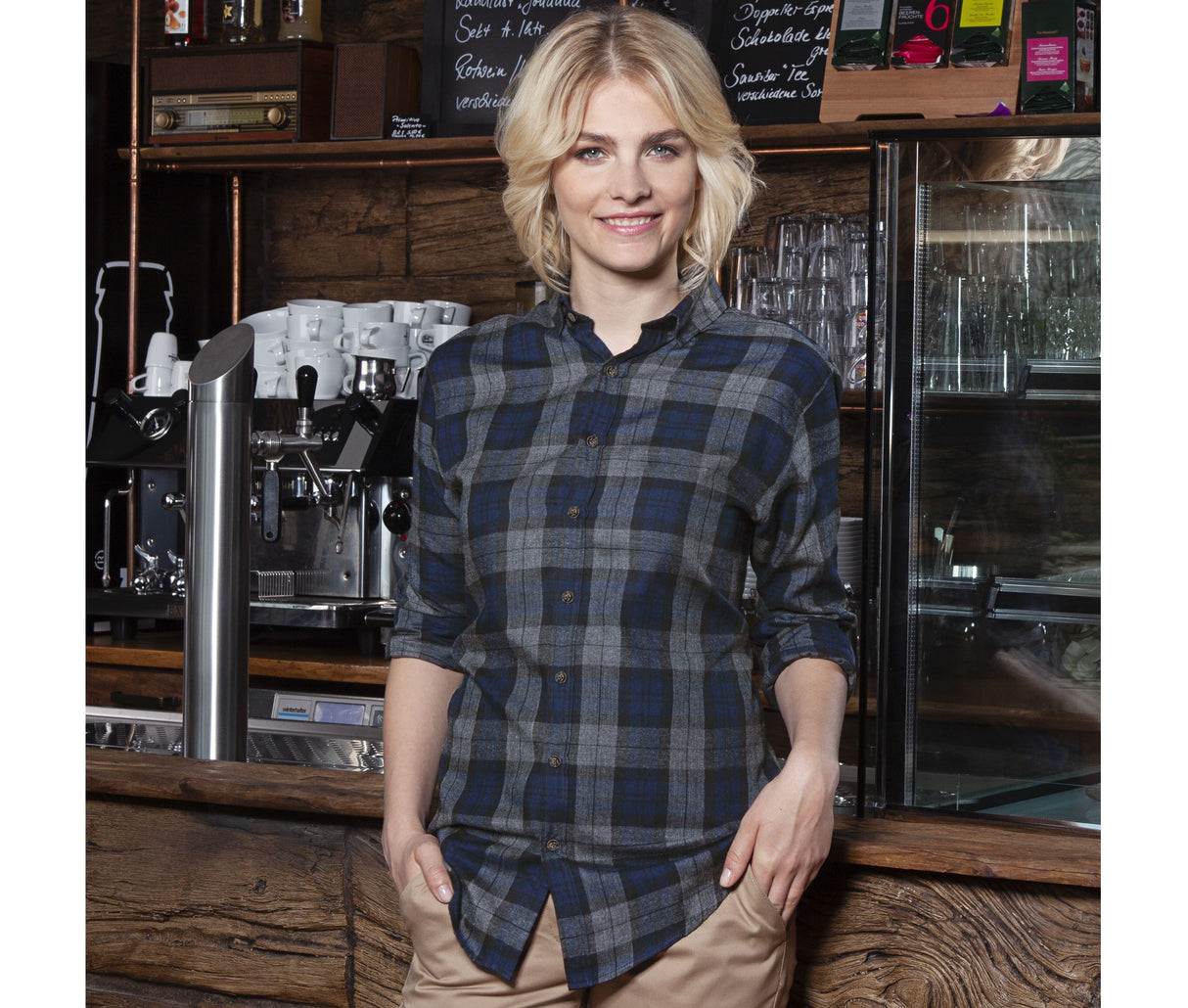 KARLOWSKY Ladies' Checked Blouse Urban-Style