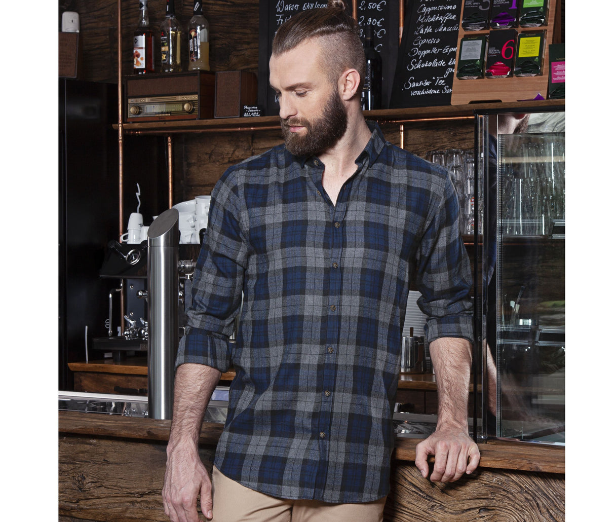 KARLOWSKY Men's Checked Shirt Urban-Style