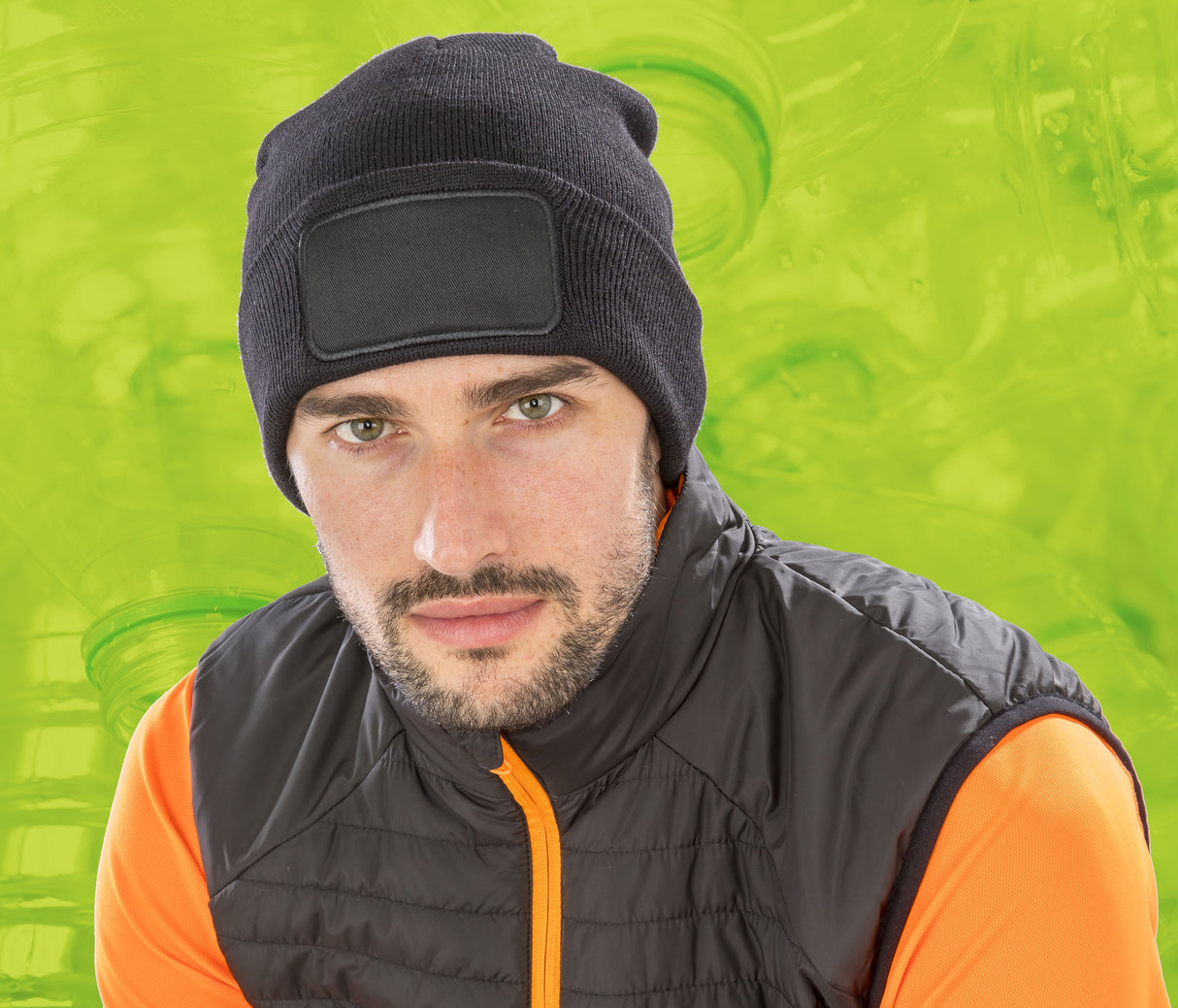 RECYCLED DOUBLE KNIT PRINTER BEANIE