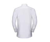 RUSSELL COLLECTION MEN'S LONG SLEEVE TAILORED WASHED OXFORD SHIRT