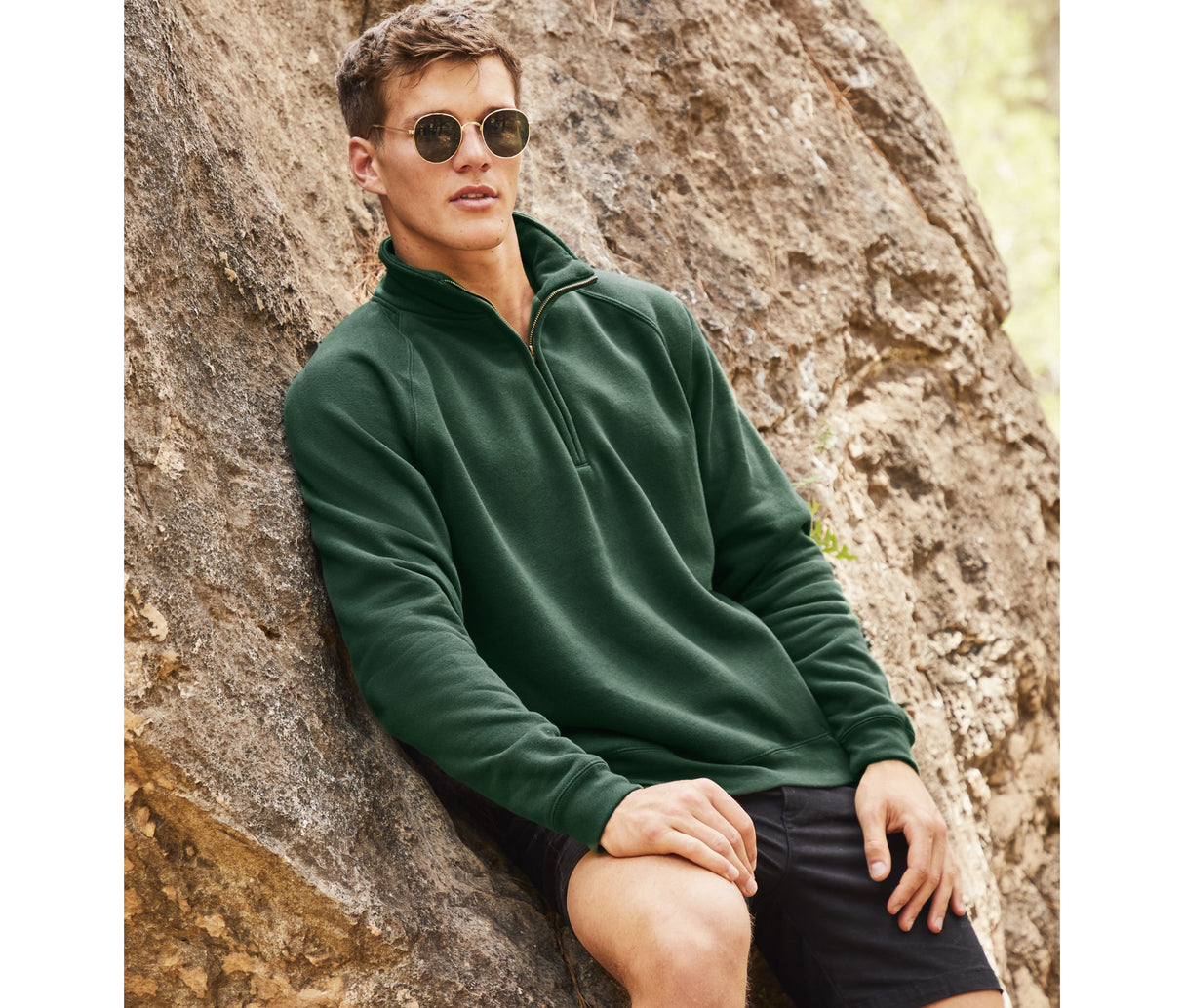FRUIT OF THE LOOM PREMIUM ZIP NECK SWEAT