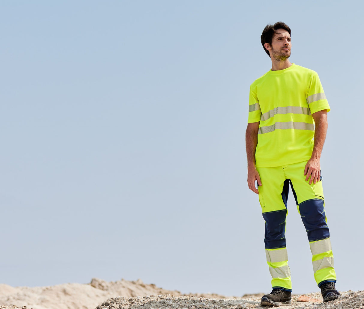 VELILLA STRETCH TROUSERS WITH KNEE PADS AND REFLECTIVE STRIPES