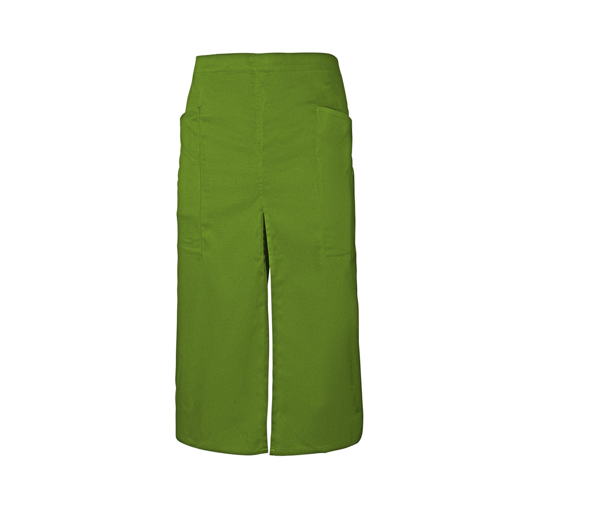 Long apron with slit and pockets