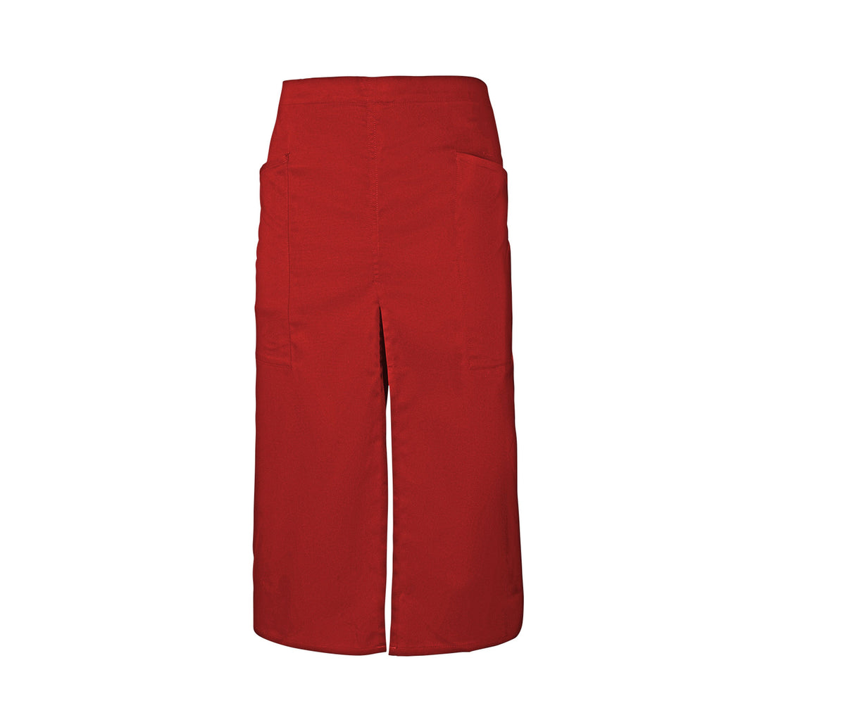 Long apron with slit and pockets