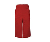 Long apron with slit and pockets
