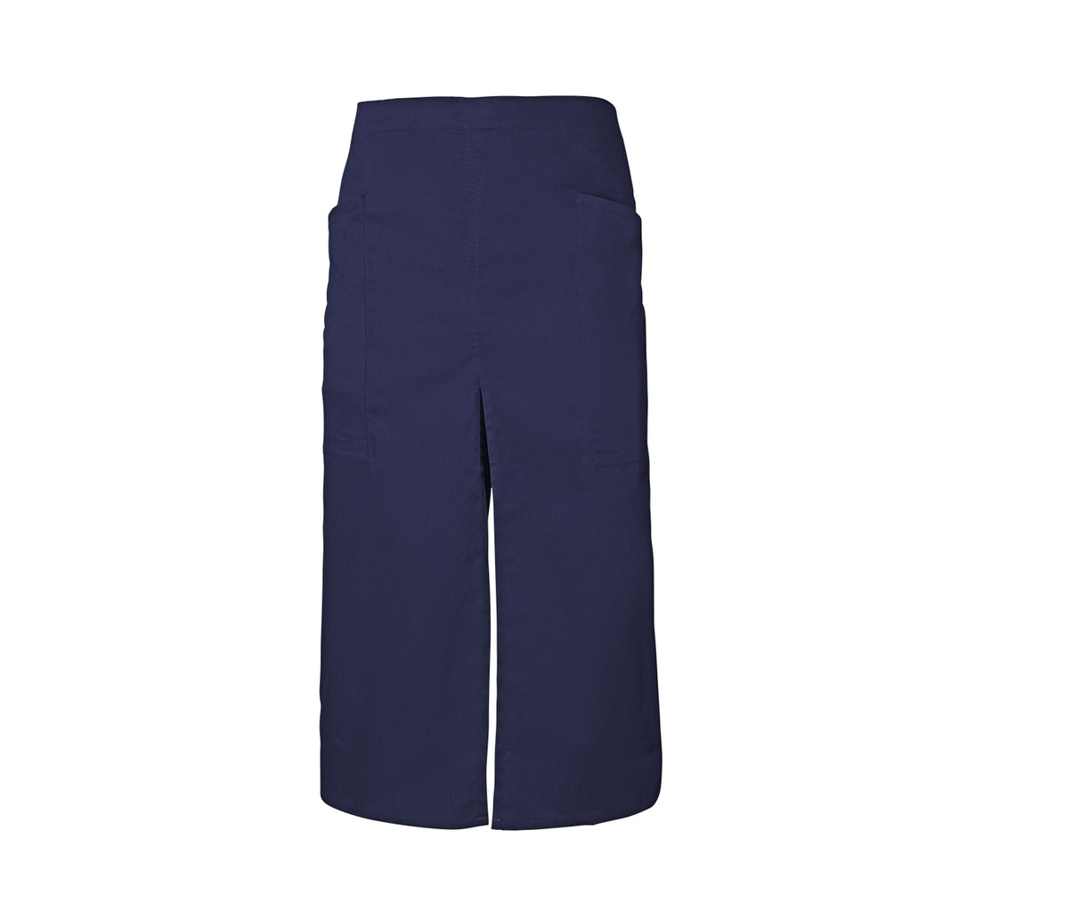 Long apron with slit and pockets