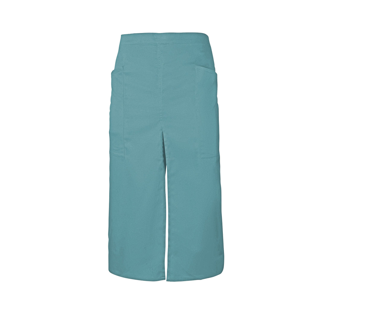 Long apron with slit and pockets