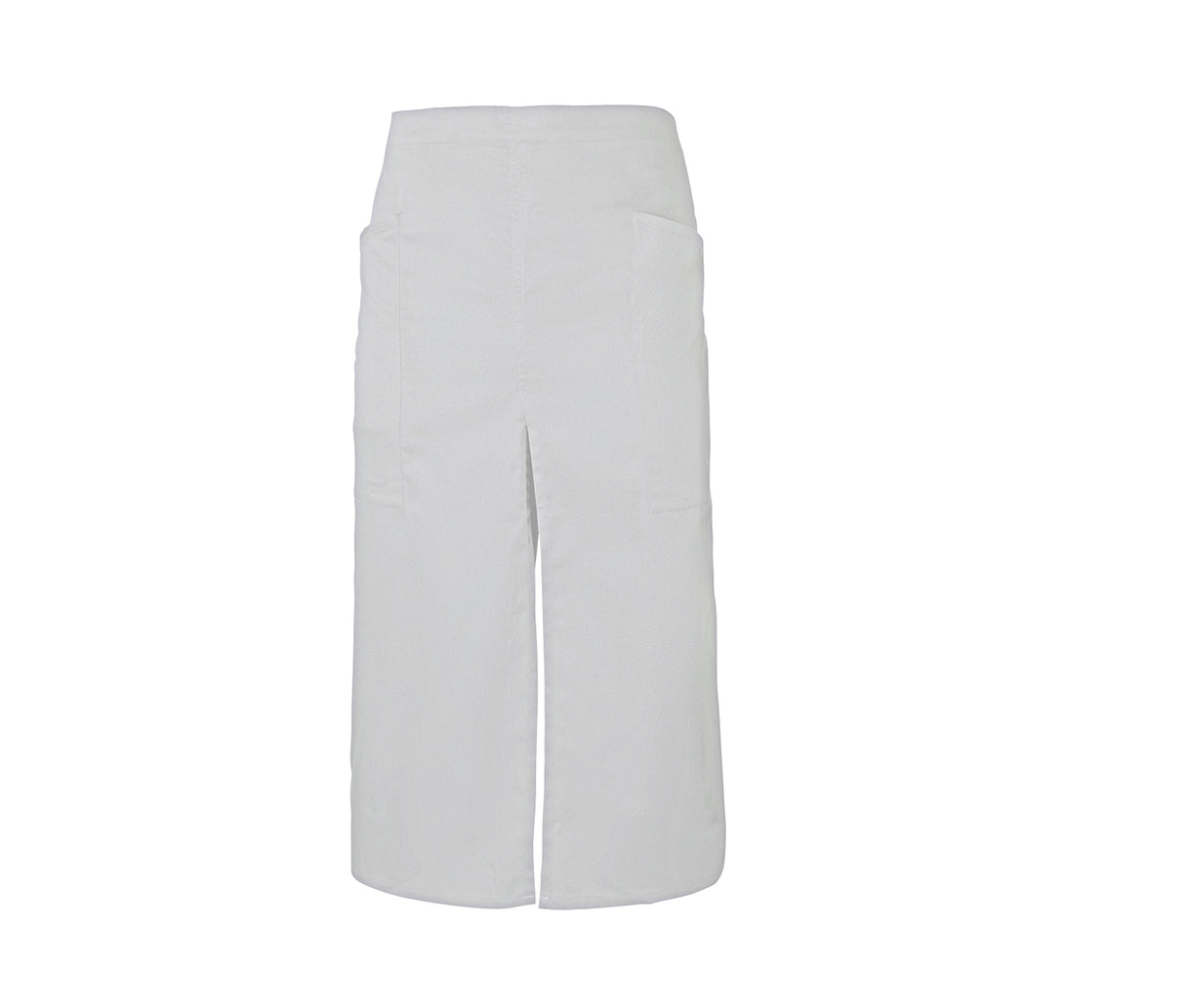Long apron with slit and pockets