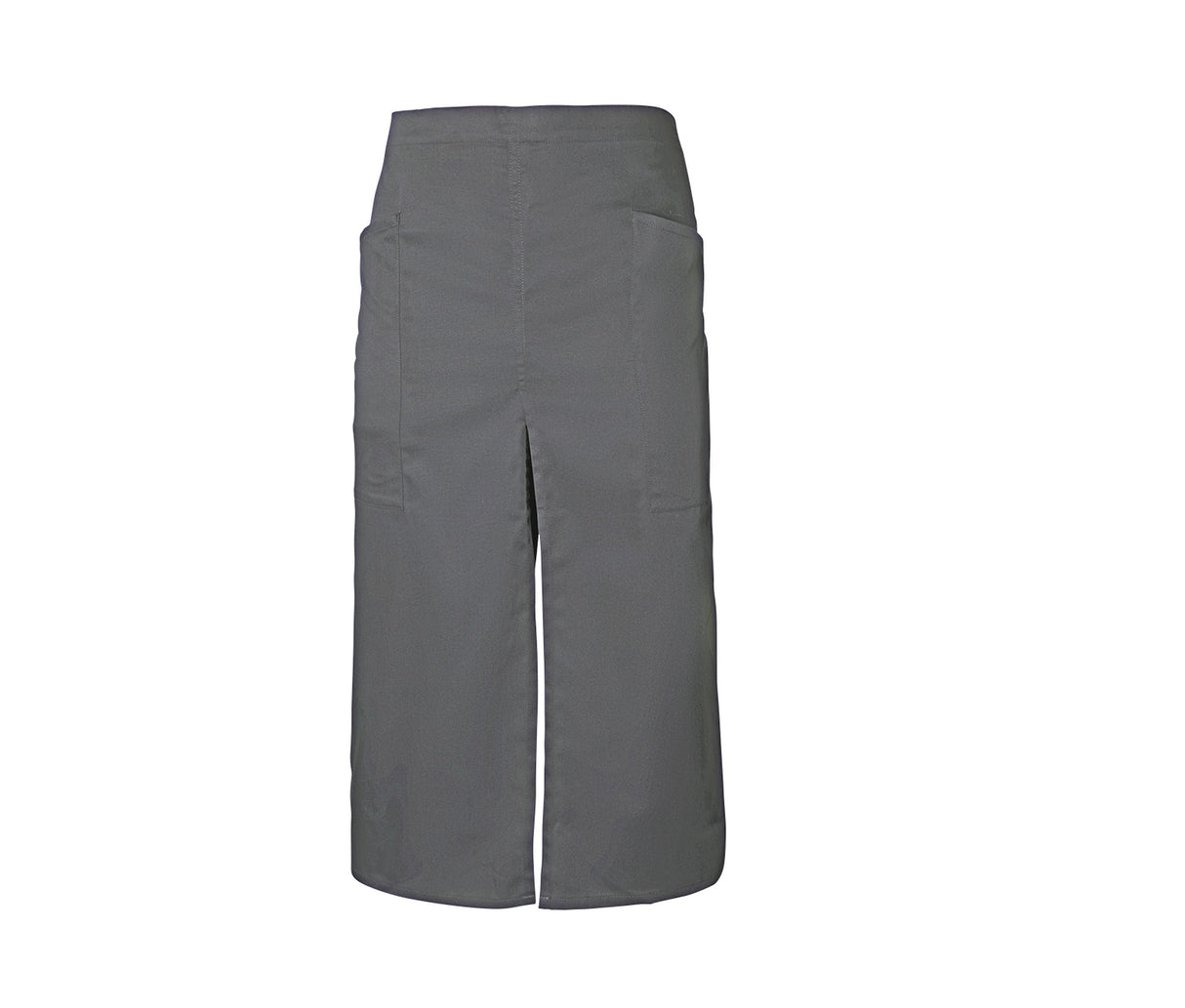 Long apron with slit and pockets
