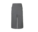 Long apron with slit and pockets