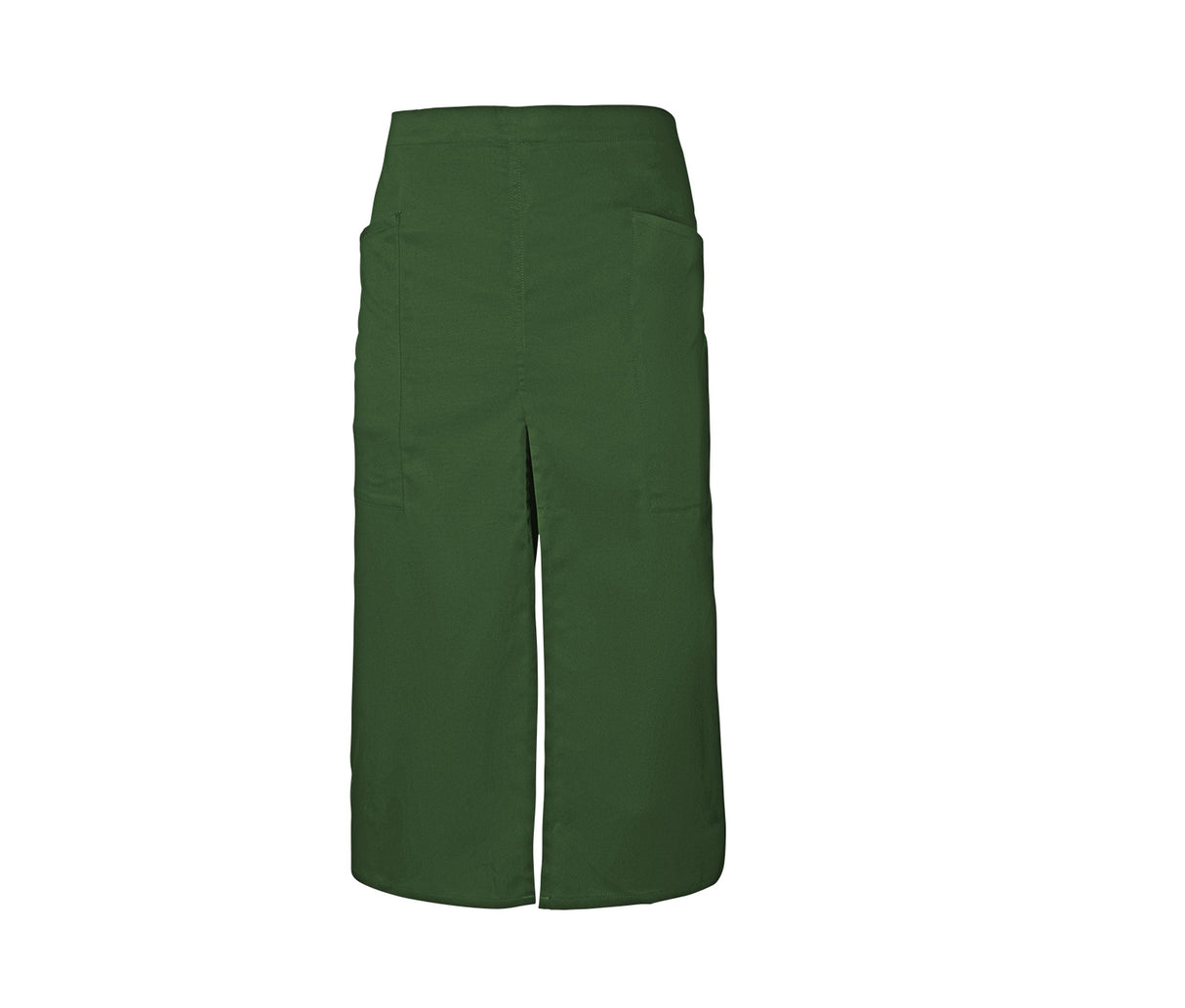 Long apron with slit and pockets
