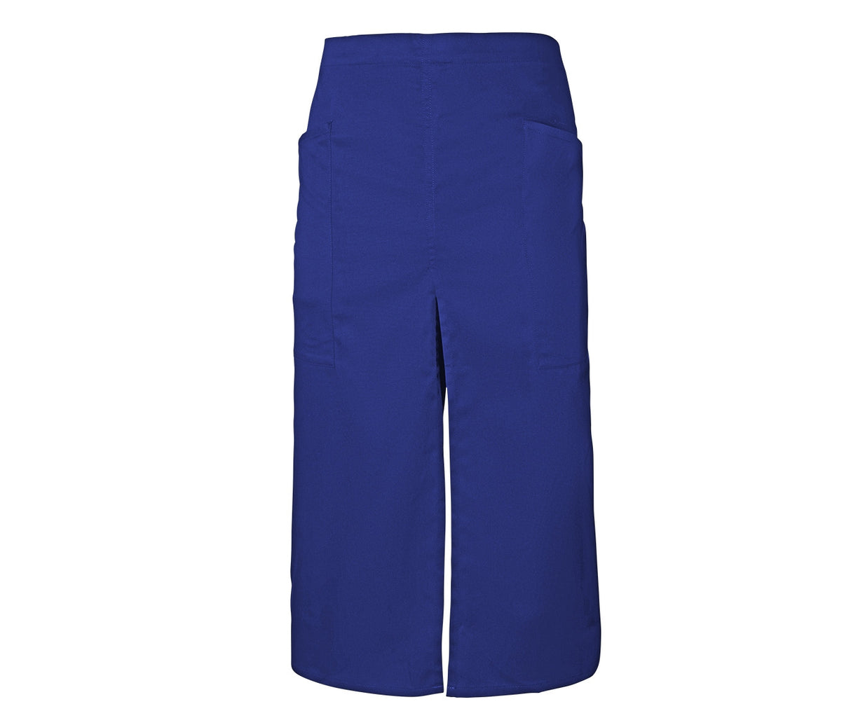 Long apron with slit and pockets
