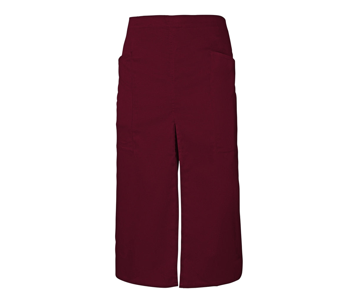 Long apron with slit and pockets