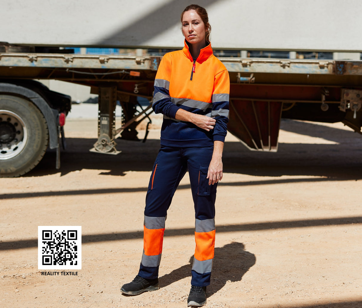 VELILLA TWO-TONE HIGH VISIBILITY ZIP SWEATSHIRT